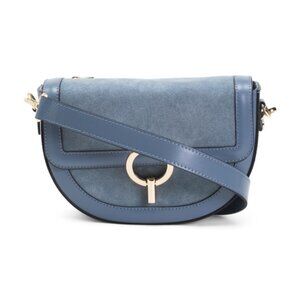 CHEVAL Made In Italy Suede Round Hardware Crossbody